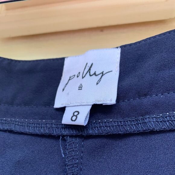 Polly blue flared pants, center zipper, size 8 - Picture 3 of 8